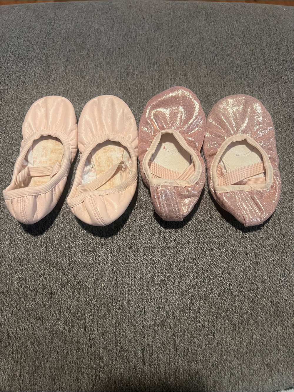 Toddler Pink Ballet Flats with Elastic Strap - Pair of Girls' Dance Shoes